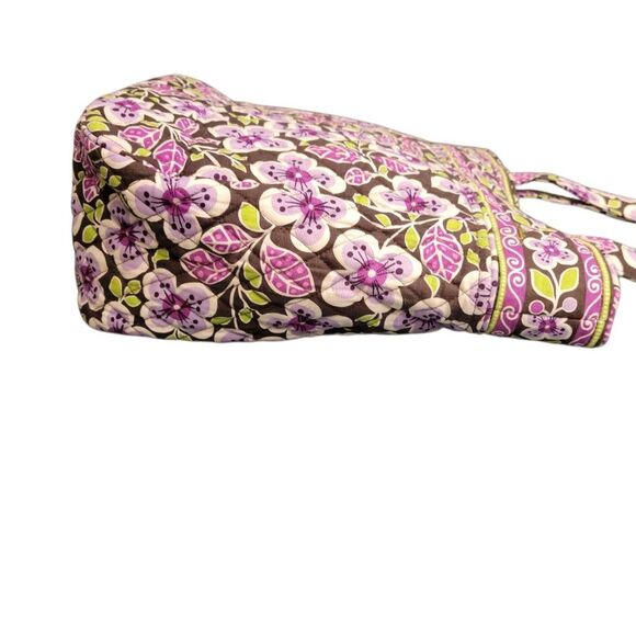 Vera Bradley Book Bag Shoulder Bag Tote in Plum Petals - Picture 7 of 13
